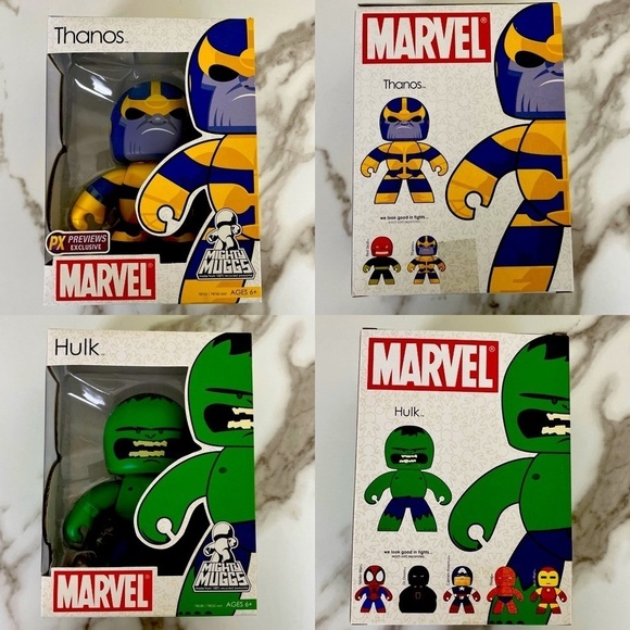 Mighty Muggs Marvel Hulk & Thanos NEW Vinyl Figures - Picture 1 of 14